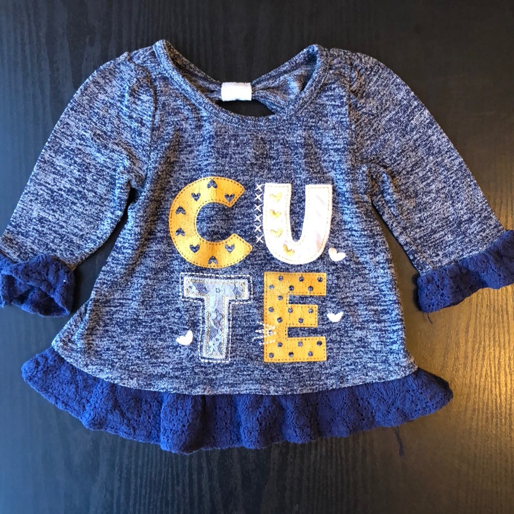 Nannette kids long sleeve shirt w/ keyhole back